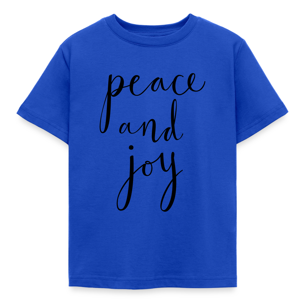 T-shirt Enfant_peaceandjoy_peace_noir - bleu royal