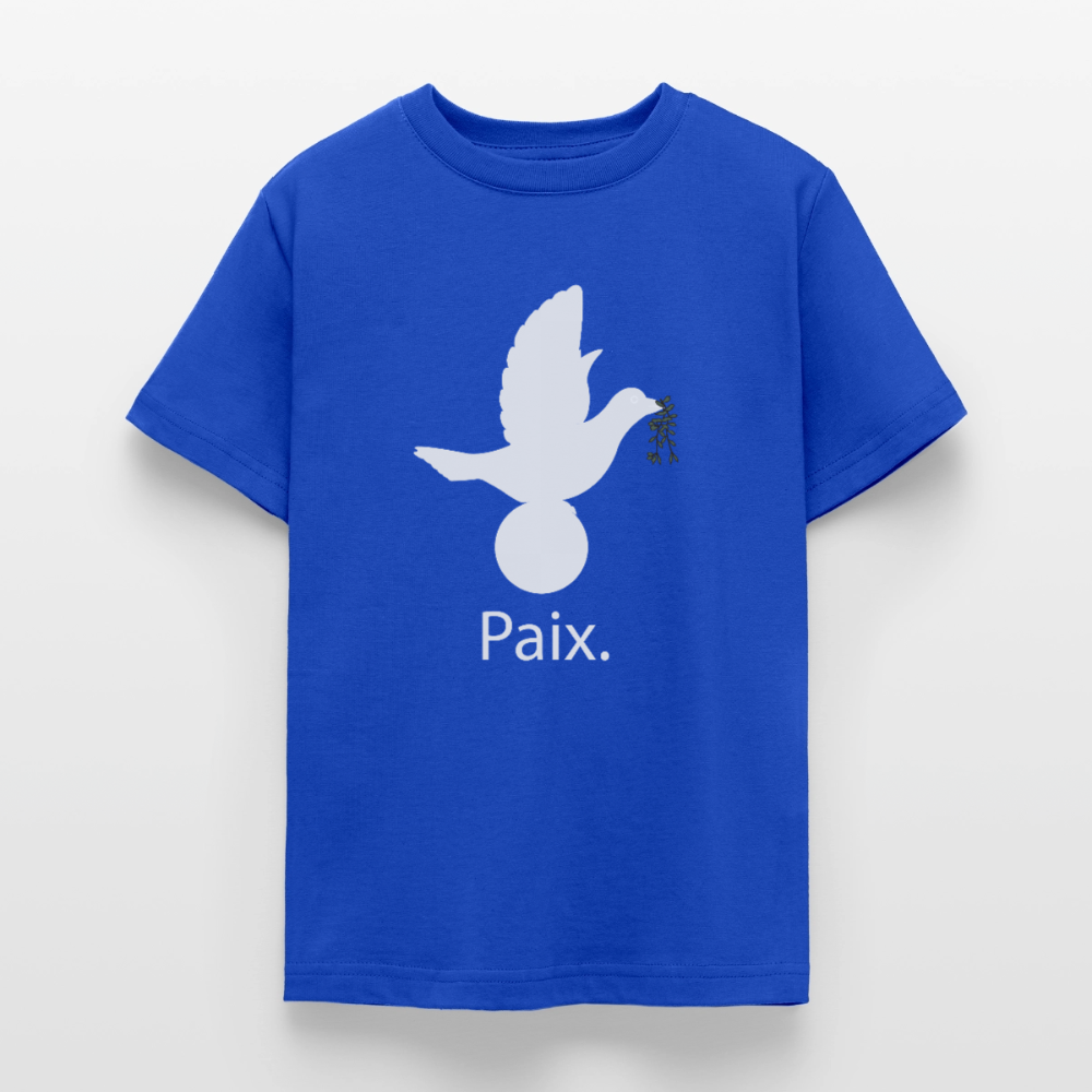 T-shirt Ado  Paix blanc - Lusoquot - bleu royal