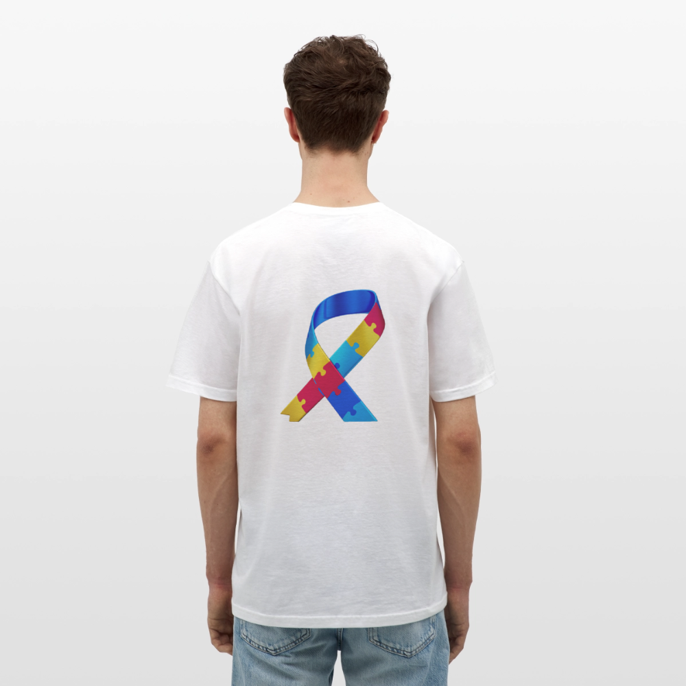 T-shirt Homme -journeemondiale trisomie 21 mars- Peace jaune - blanc