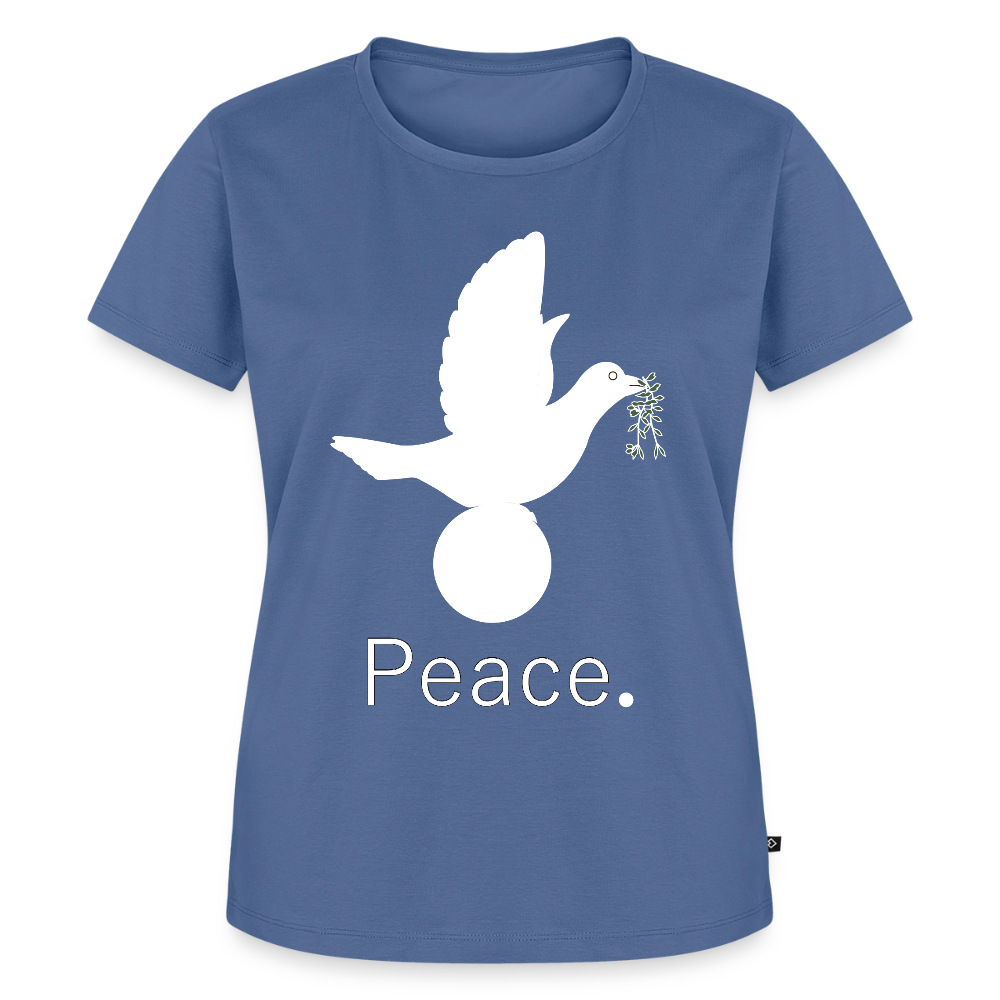 T-shirt Premium Femme_peaceblanc - bleu pigeon