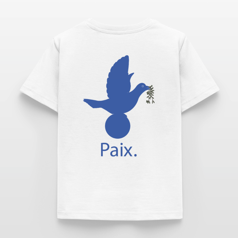 T-shirt Enfant anniversaire 3 ans  Paix bleu - Lusoquot - blanc