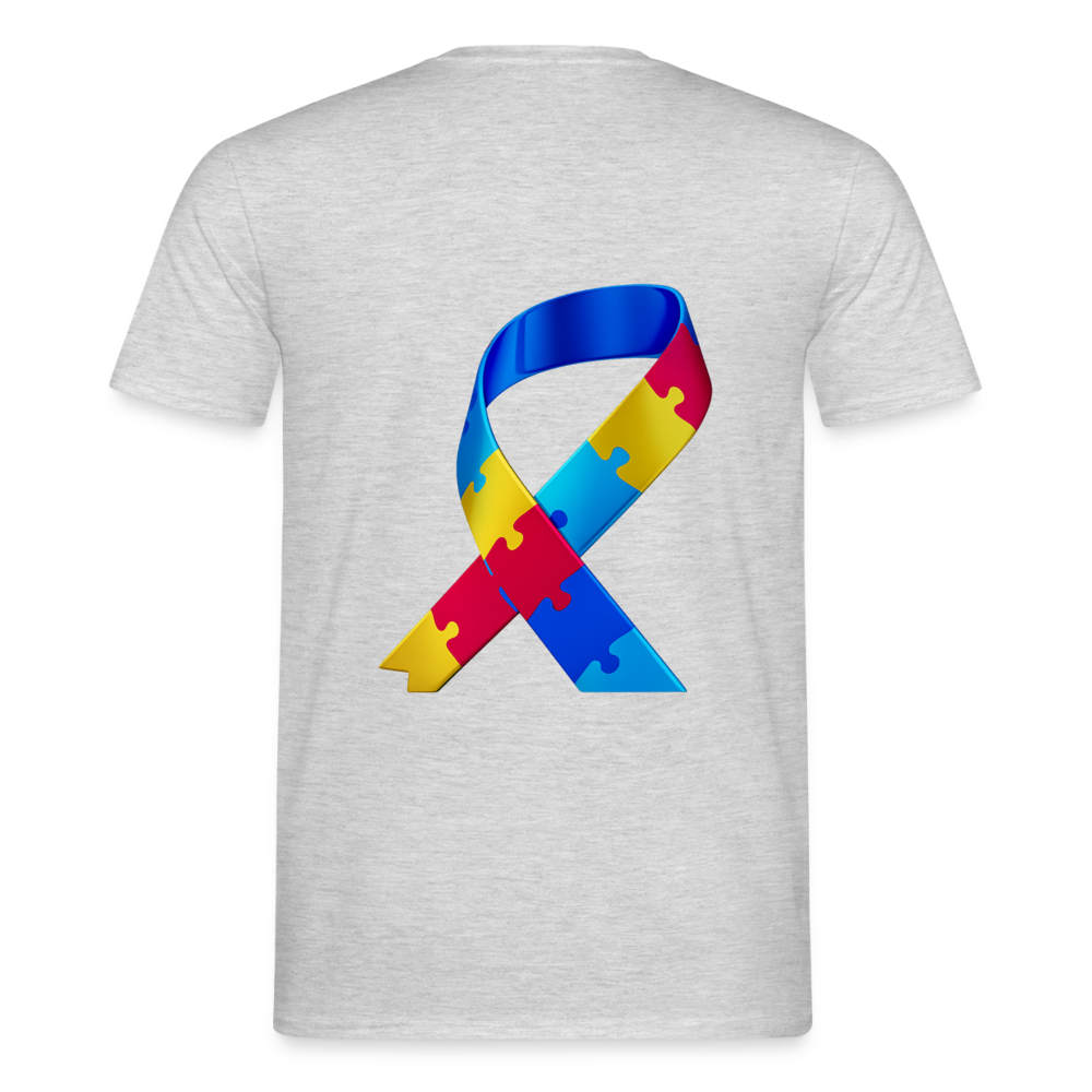 T-shirt Homme -journeemondiale trisomie 21 mars- Peace jaune - gris chiné