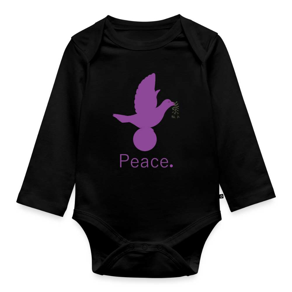 Body Bébé bio manches longues_peacemauve - noir