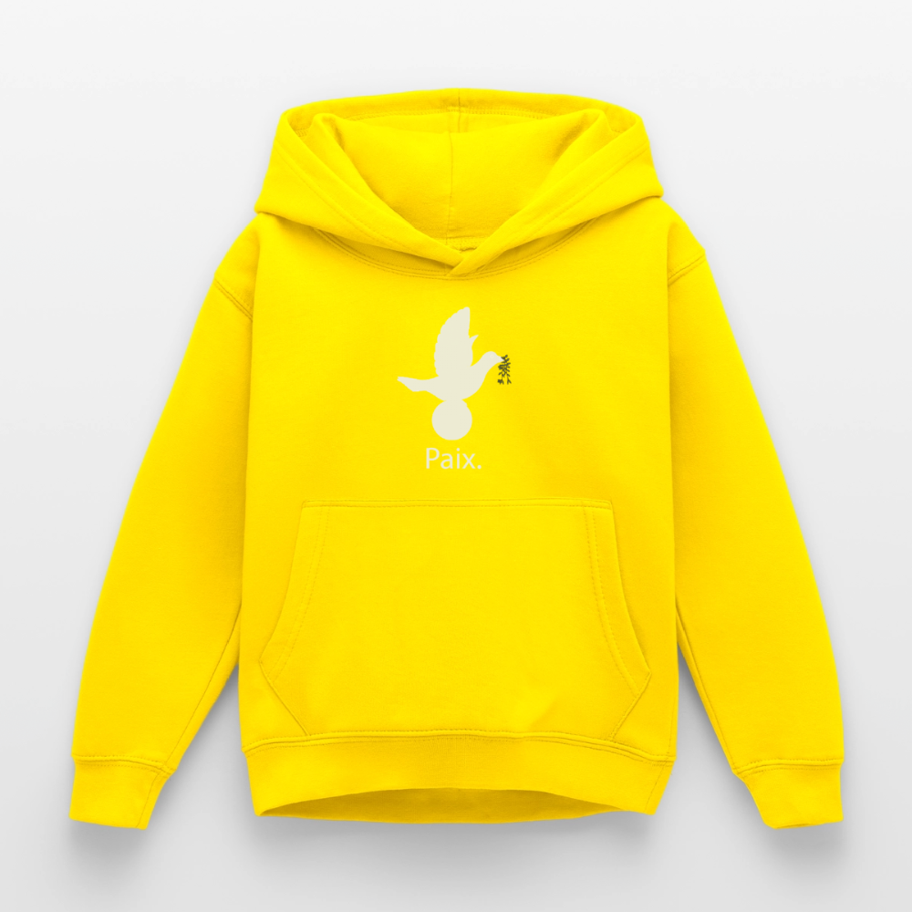 Sweat à capuche Enfant Paix blanc - Lusoquot - jaune