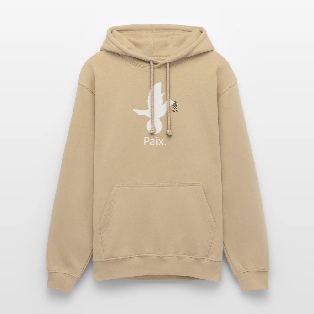 Sweat-shirt à capuche unisexe Paix blanc - Lusoquot - beige