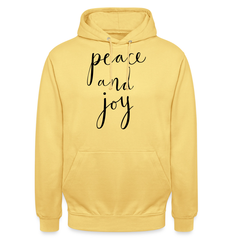 Sweat-shirt à capuche unisexe_peace_noir_peaceandjoy - jaune citron