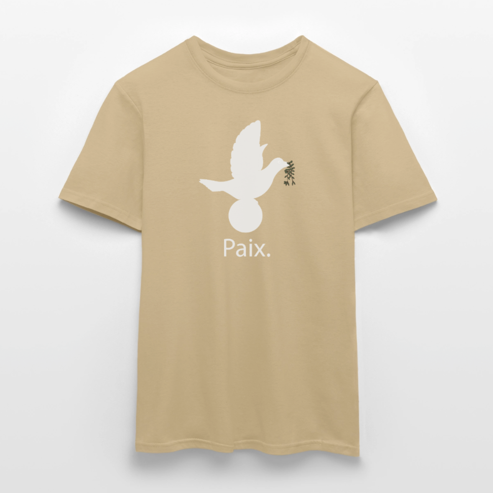 T-shirt Homme Paix blanc - Lusoquot - beige sable
