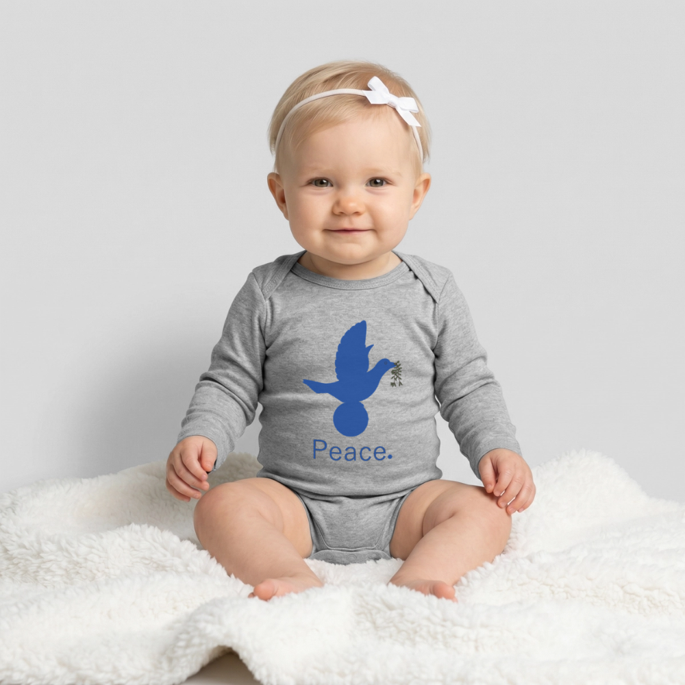 Body bébé manches longues biologique - gris chiné