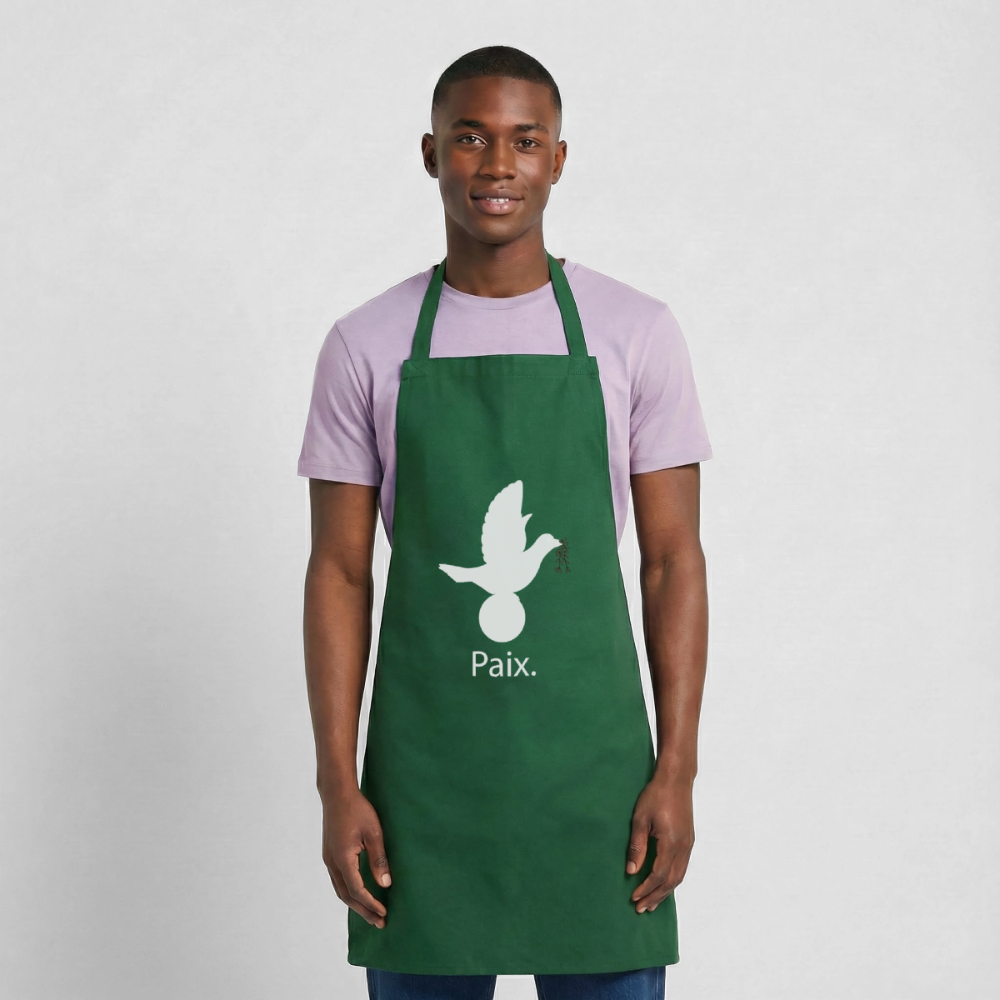 Tablier de cuisine Paix blanc - Lusoquot - vert foncé