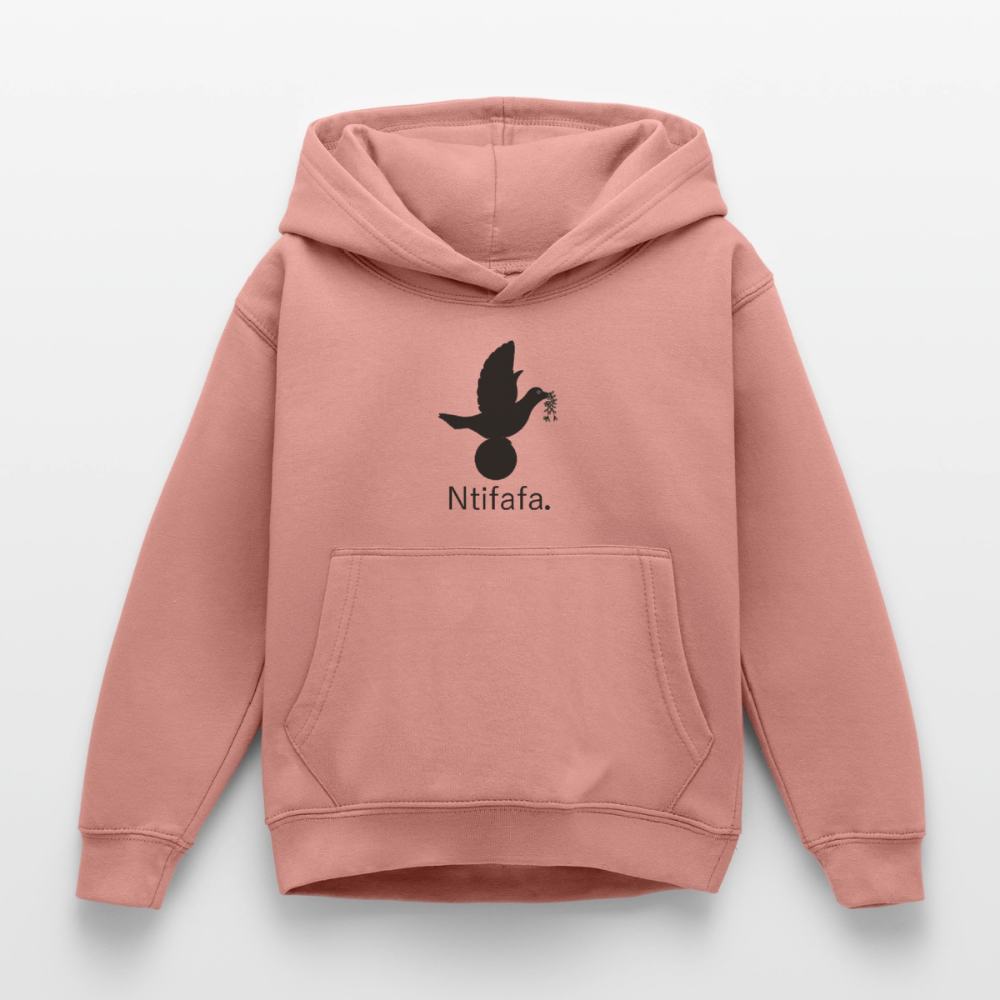 Sweat à capuche Enfant Ntifafa noir - Lusoquot - rose poudré