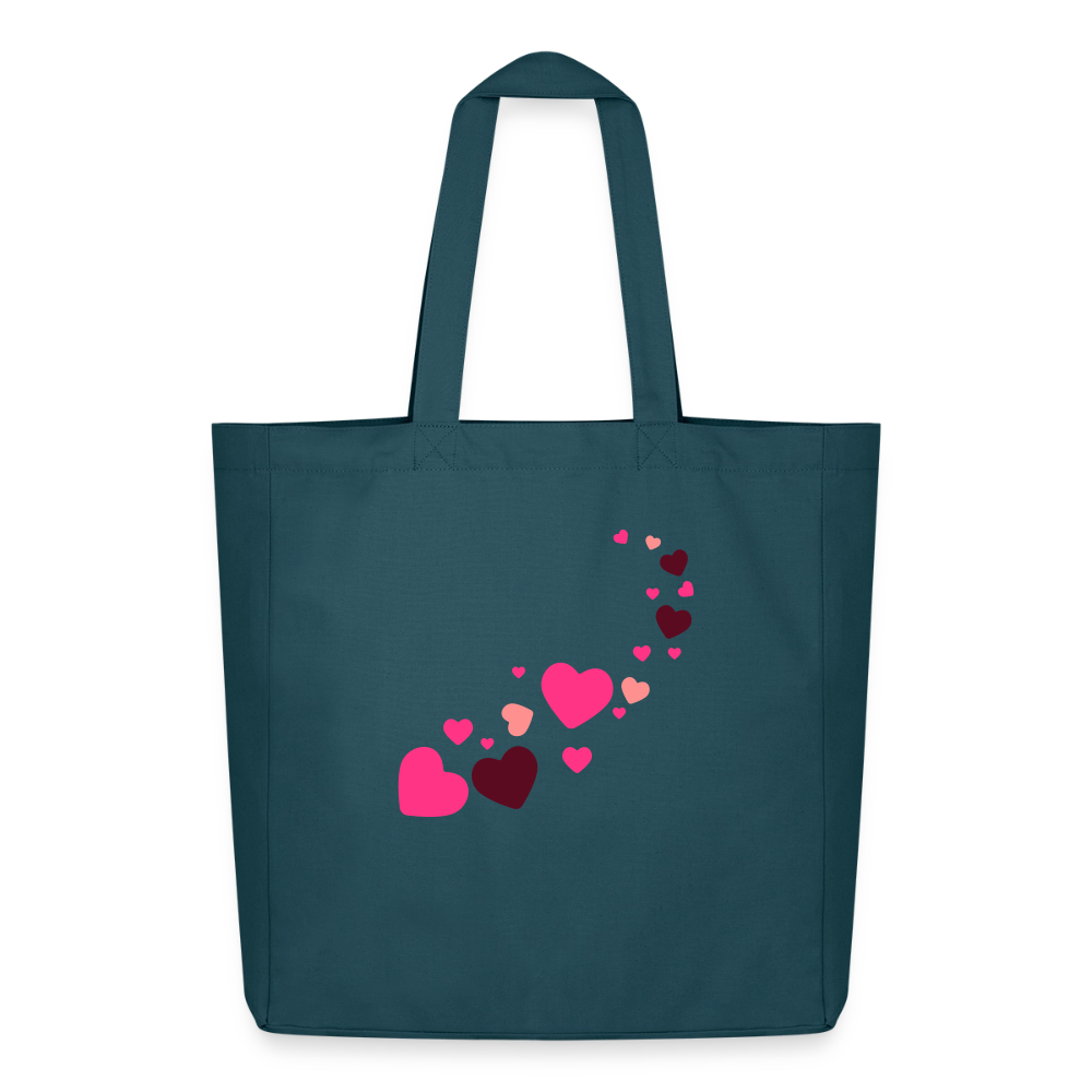 Tote bag Stanley/Stella Midweight recyclé Coeur Peace rose - Lusoquot - bleu pétrole foncé