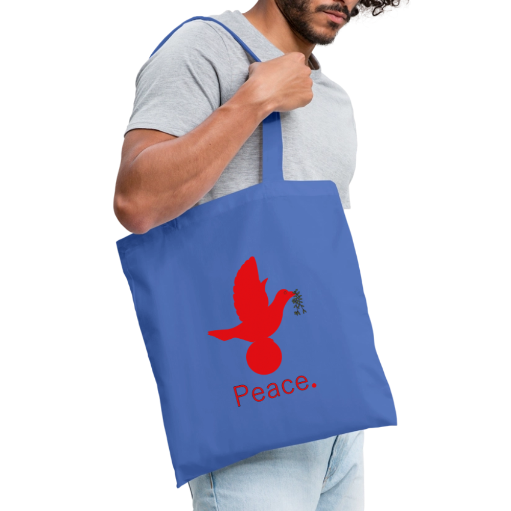 Tote Bag Peace rouge - Lusoquot - bleu pâle