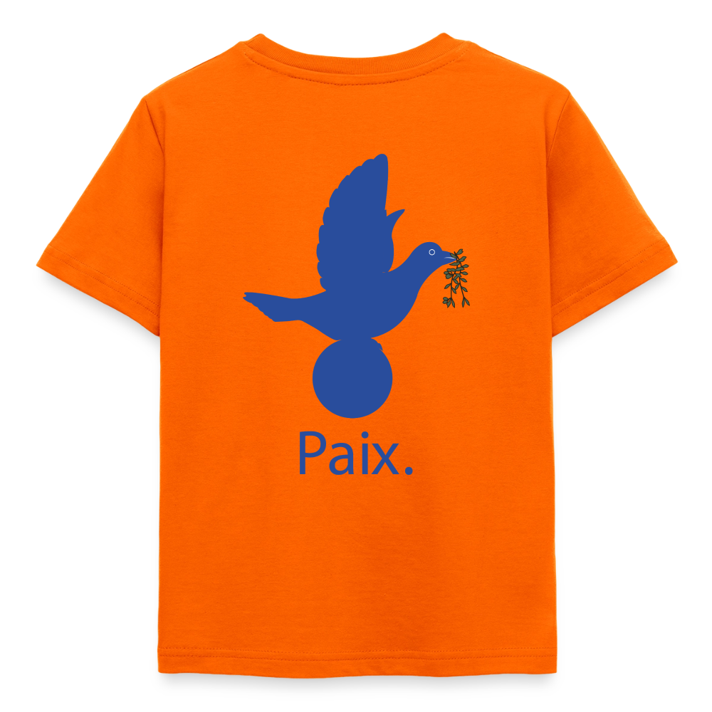 T-shirt Enfant anniversaire 3 ans  Paix bleu - Lusoquot - orange
