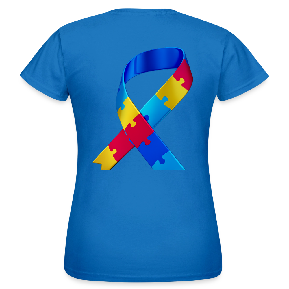 T-shirt Femme trisomie 21 Paix jaune - Lusoquot - bleu royal