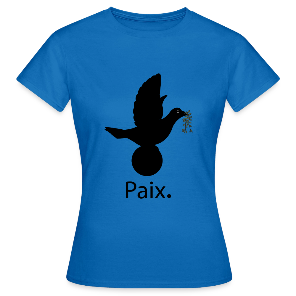 T-shirt Femme Paix noir - Lusoquot - bleu royal