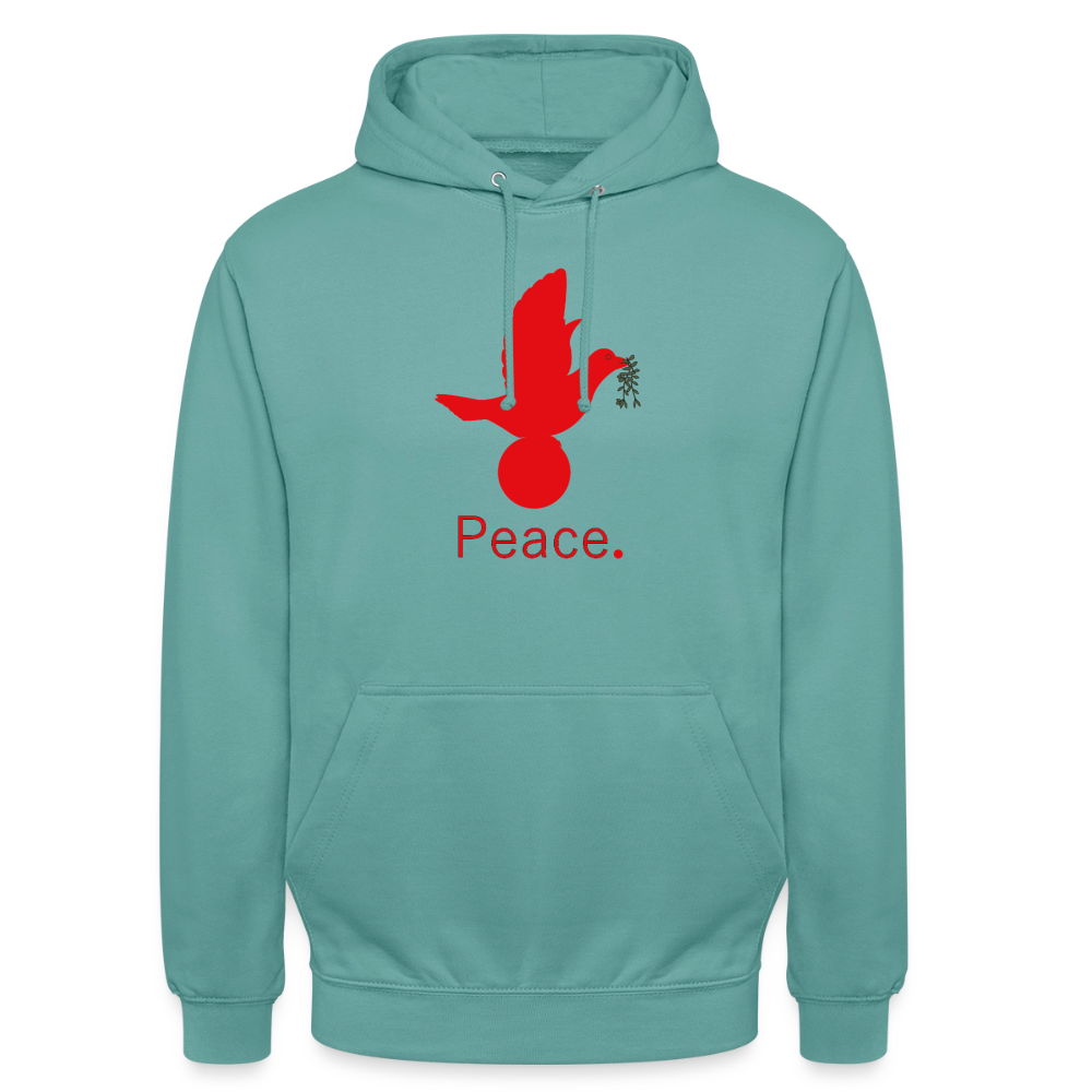Sweat-shirt à capuche unisexe Peace rouge Lusoquot - turquoise pastel