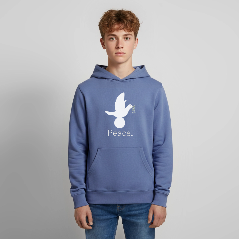 Sweat à capuche bio Mini Cruiser Stanley/Stella Ado_peaceblanc - bleu