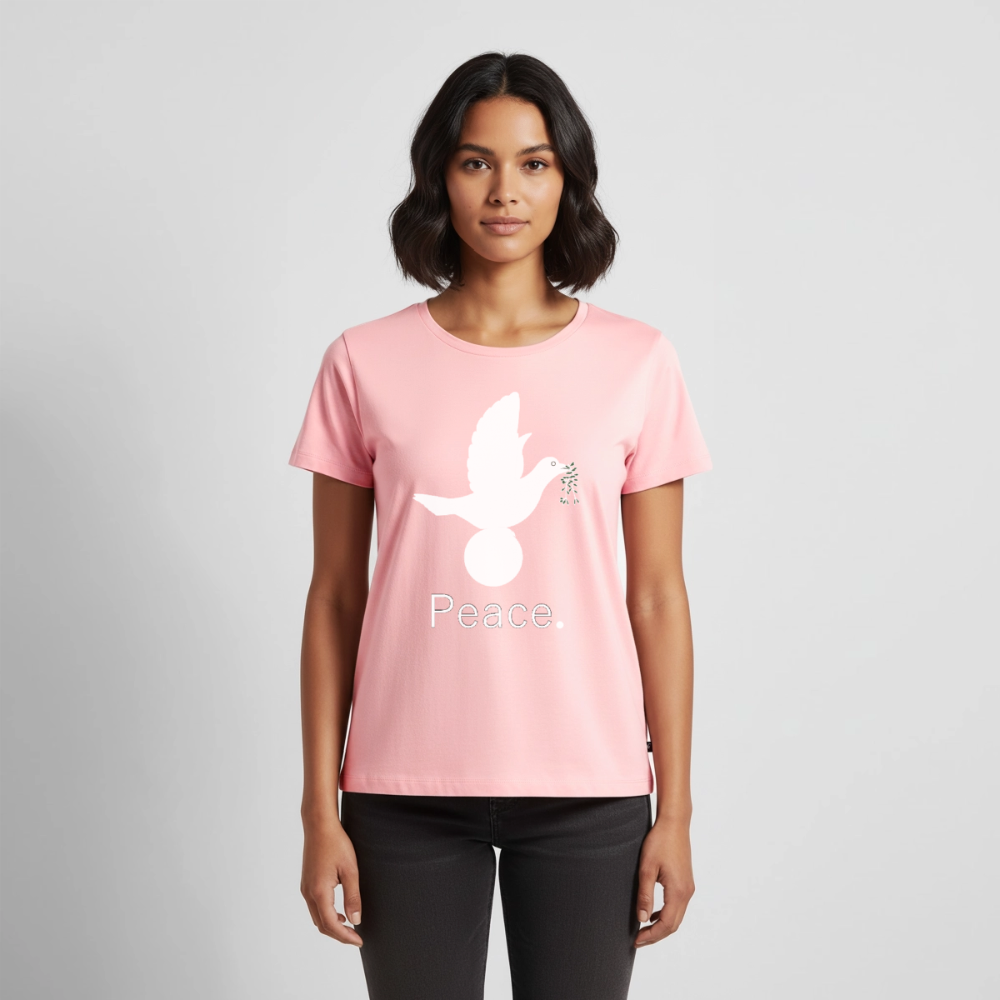 T-shirt Premium Femme_peaceblanc - rose