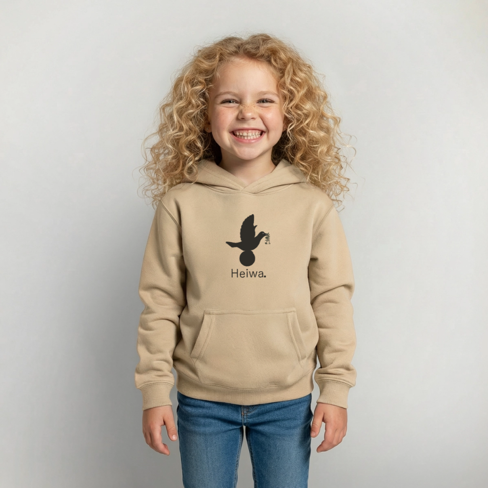 Sweat à capuche Enfant Heiwa noir - Lusoquot - jaune sable