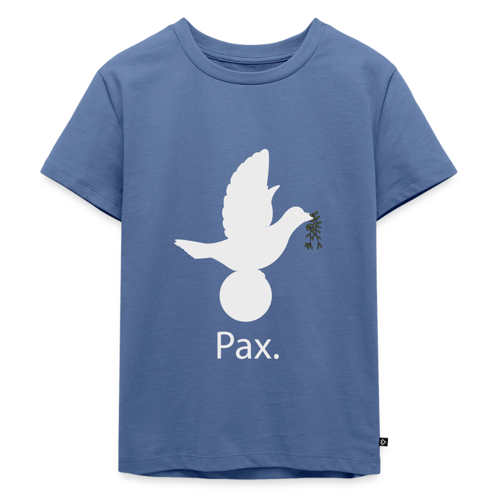 T-shirt Premium Enfant Pax blanc - Lusoquot - bleu pigeon