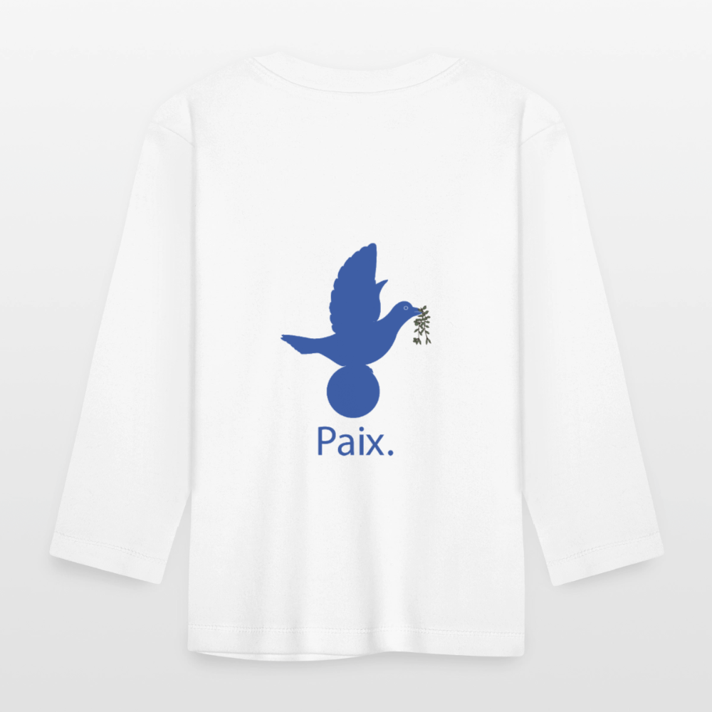 T-shirt manches longues Bébé anniversaire 1 an Paix bleu - Lusoquot - blanc