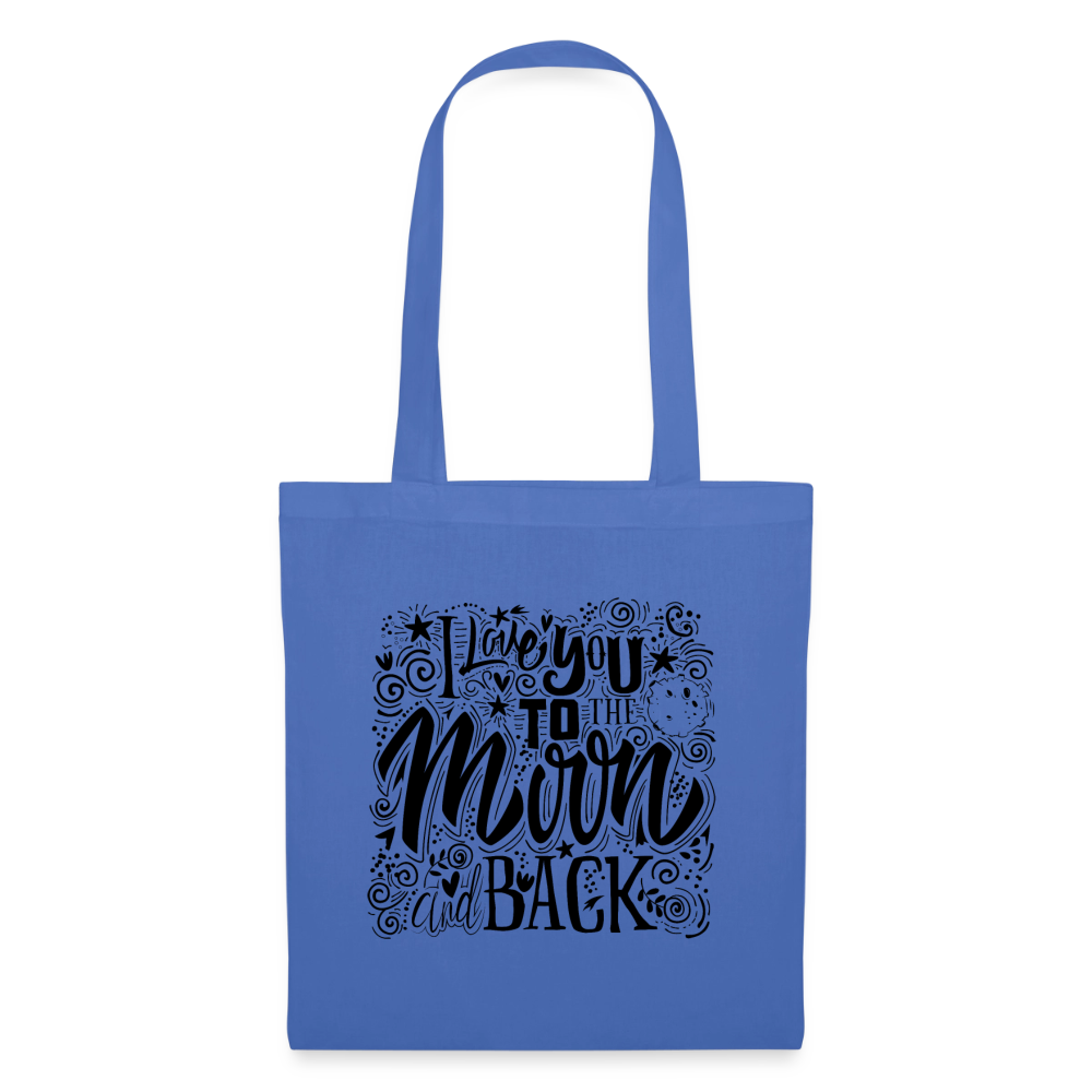 Tote Bag I love you to moon and back Peace noir - Lusoquot - bleu pâle