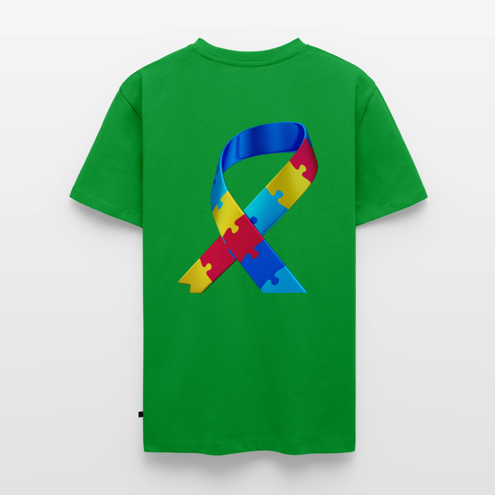 T-shirt Premium Homme trisomie 21  Paix jaune - Lusoquot - vert