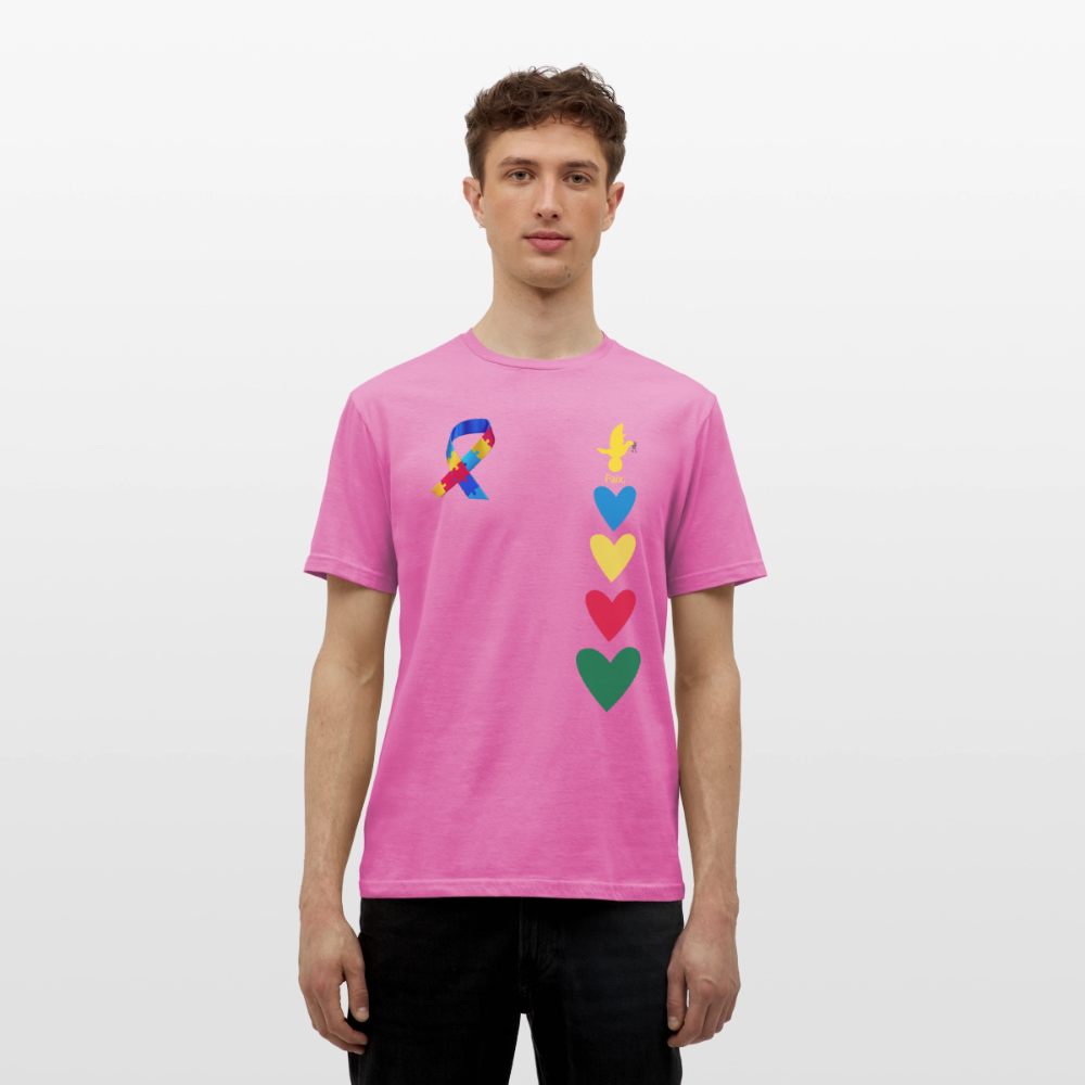 T-shirt Homme -journeemondiale trisomie 21 mars- Peace jaune - rose