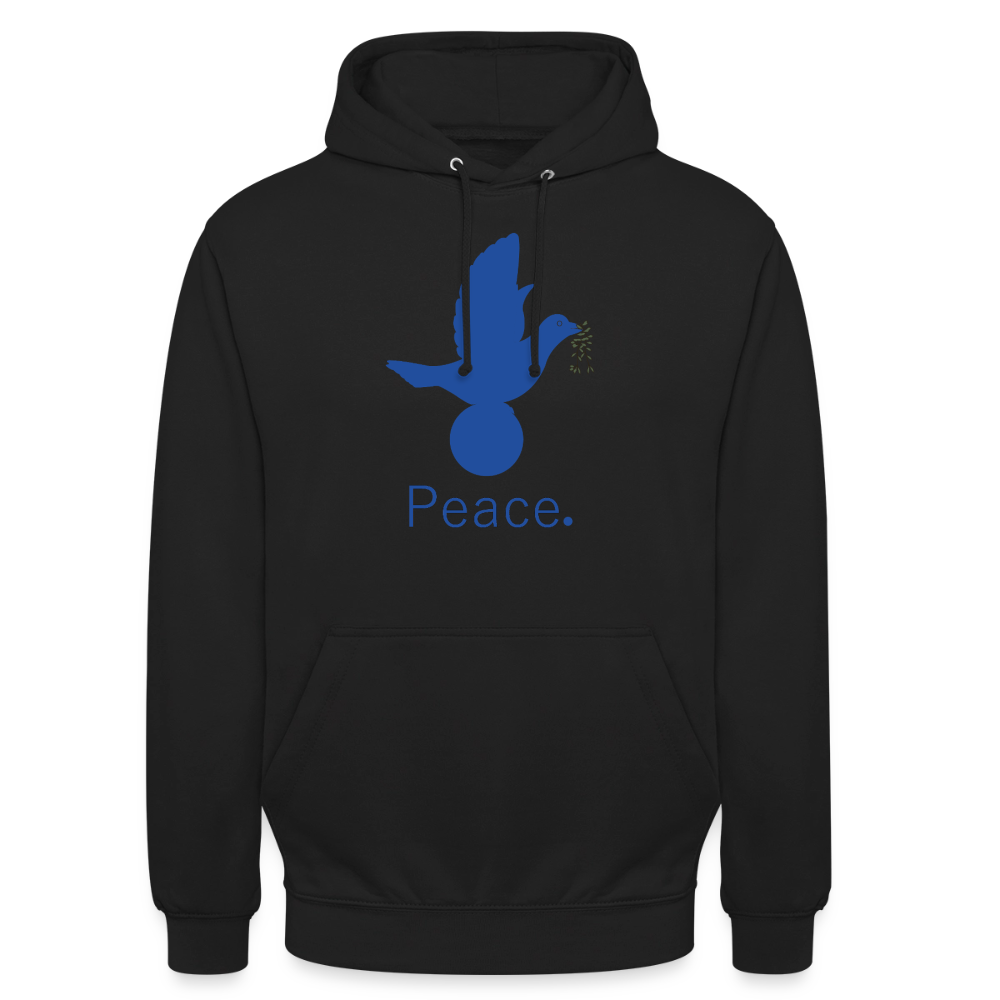 Sweat-shirt à capuche unisexe Peace bleu - noir