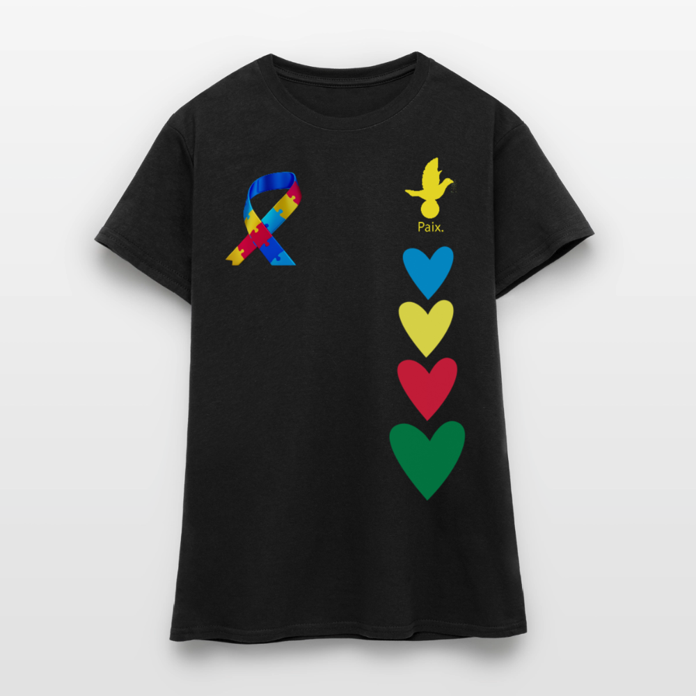 T-shirt Femme-journeemondiale trisomie 21 Peace jaune - noir