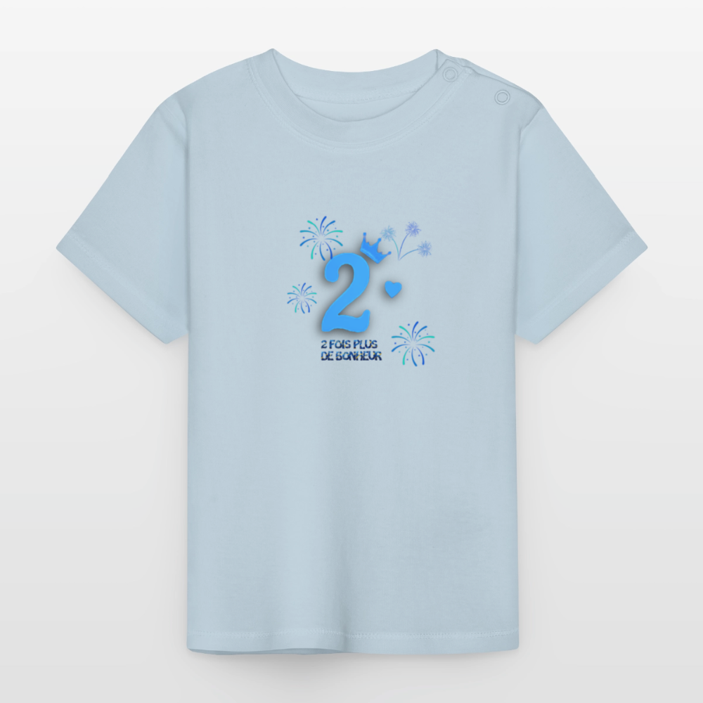 T-shirt Bébé anniversaire 2ans Paix bleu - Lusoquot - bleu clair