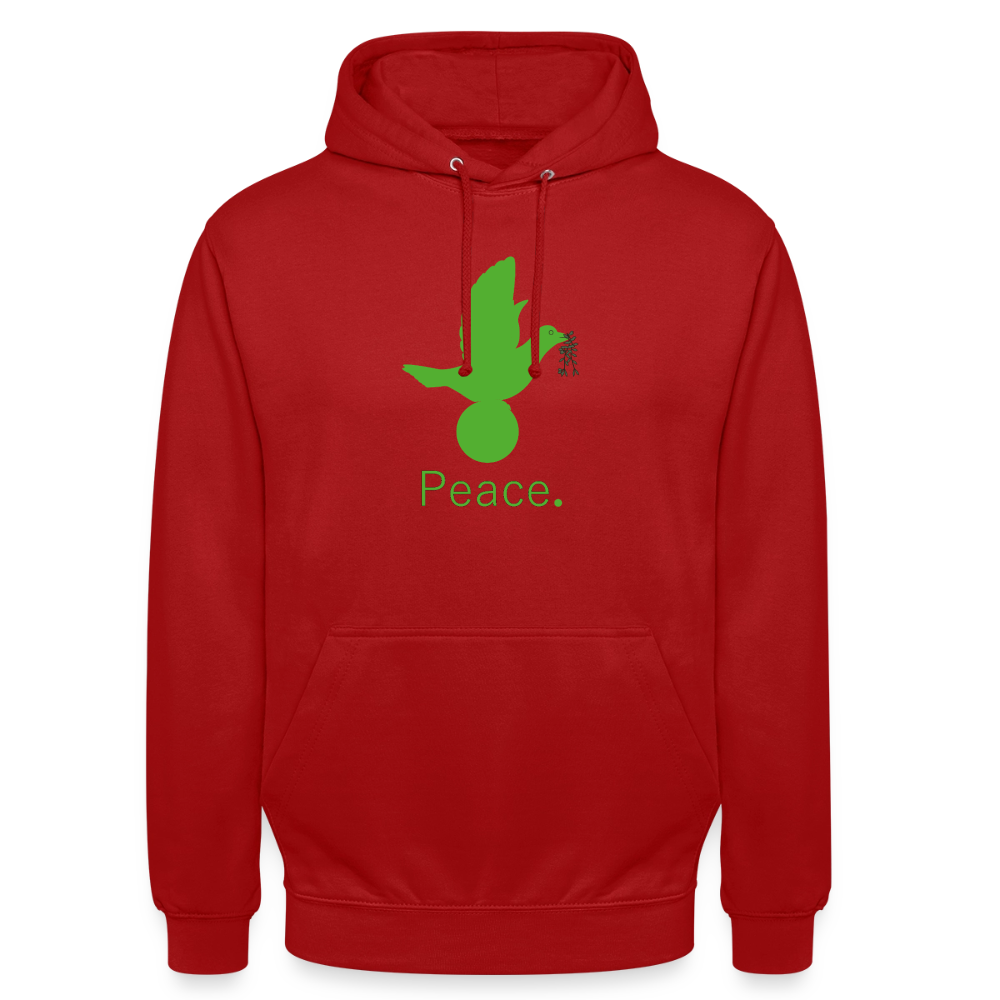 Sweat-shirt à capuche unisexe Peace vert Lusoquot - rouge
