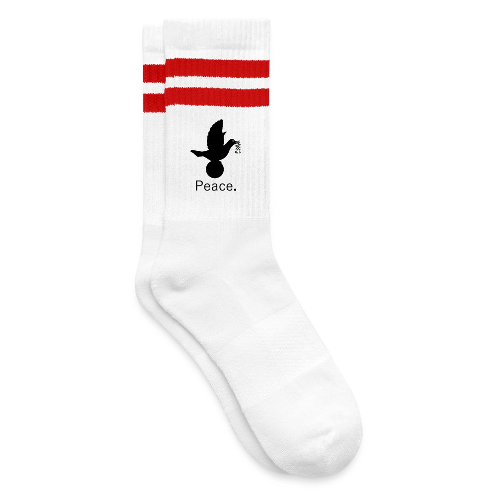 Chaussettes de tennis_peace_noir - blanc/rouge