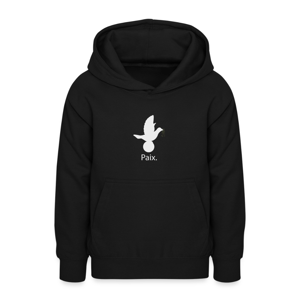 Sweat à capuche Ado Paix blanc - Lusoquot - noir