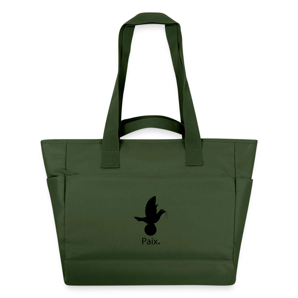 Sac matelassé déperlant Paix noir - Lusoquot - vert sapin