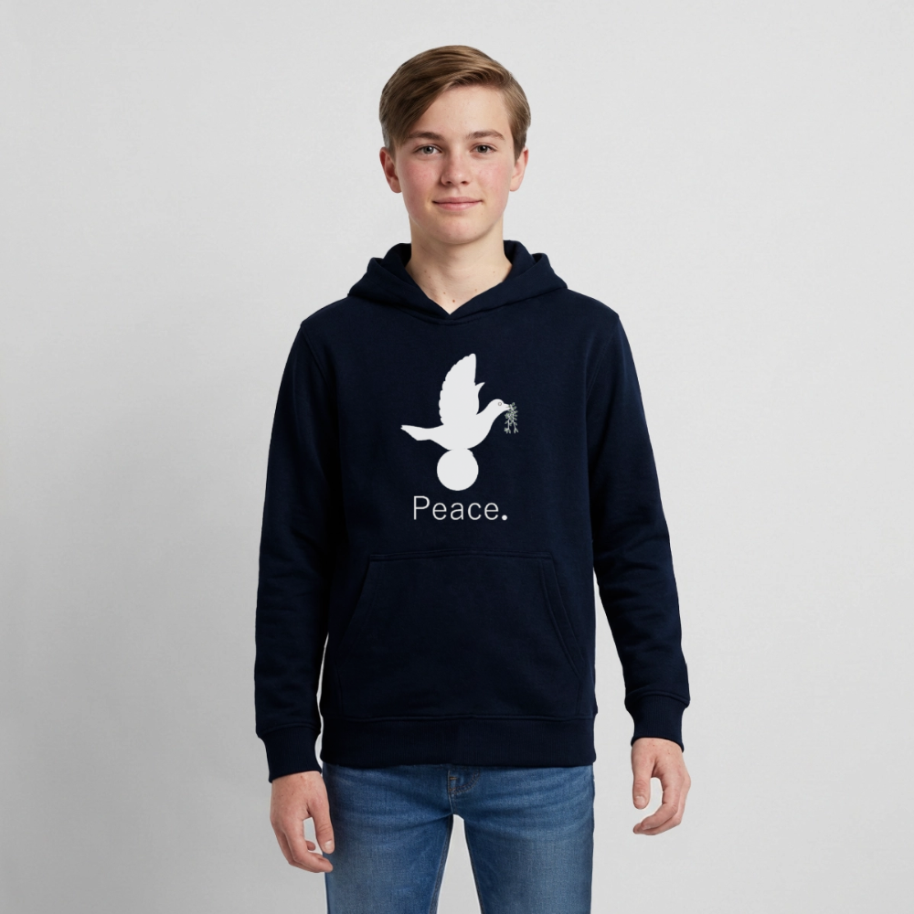 Sweat à capuche bio Mini Cruiser Stanley/Stella Ado_peaceblanc - bleu marine