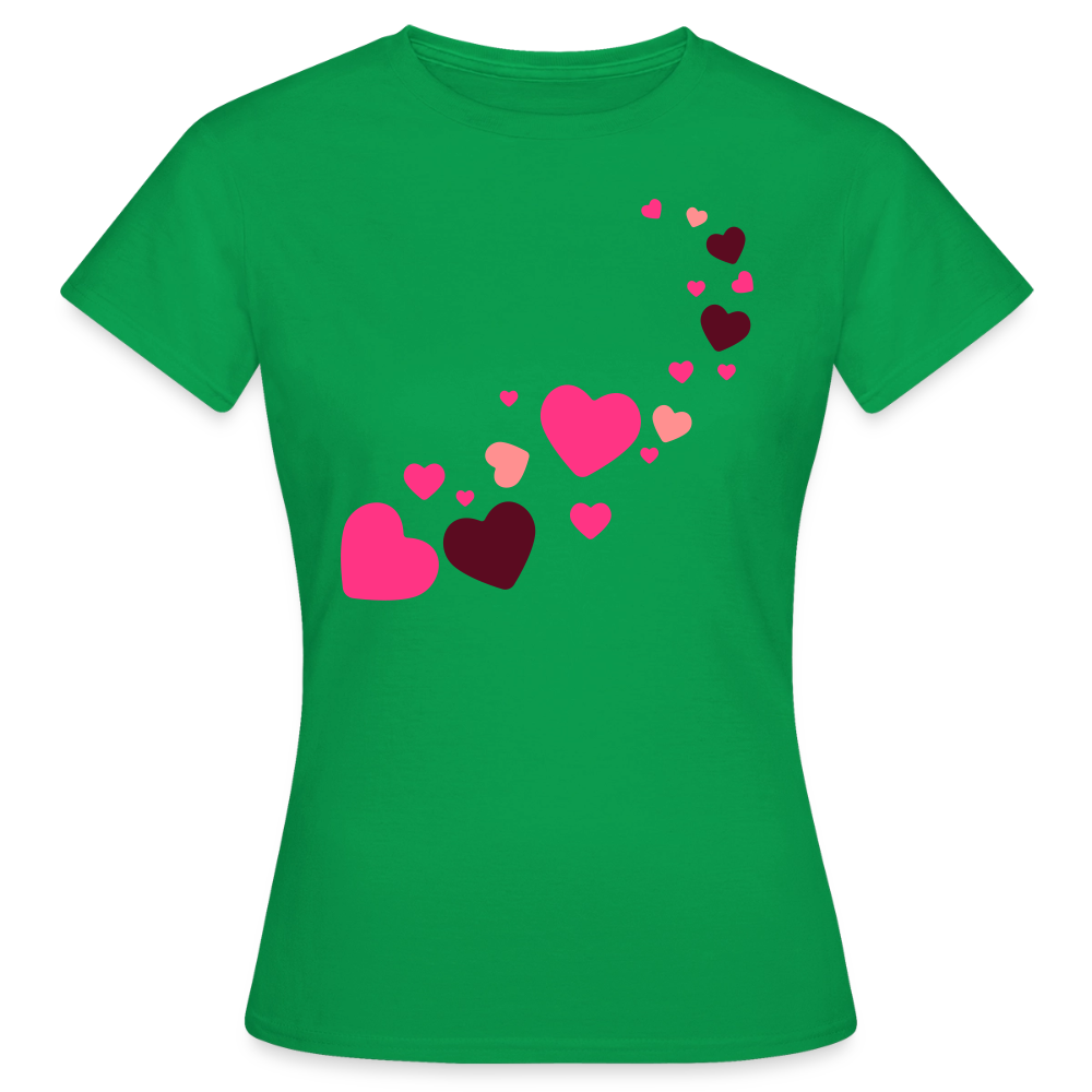 T-shirt Femme coeur Peace rose  - Lusoquot - vert