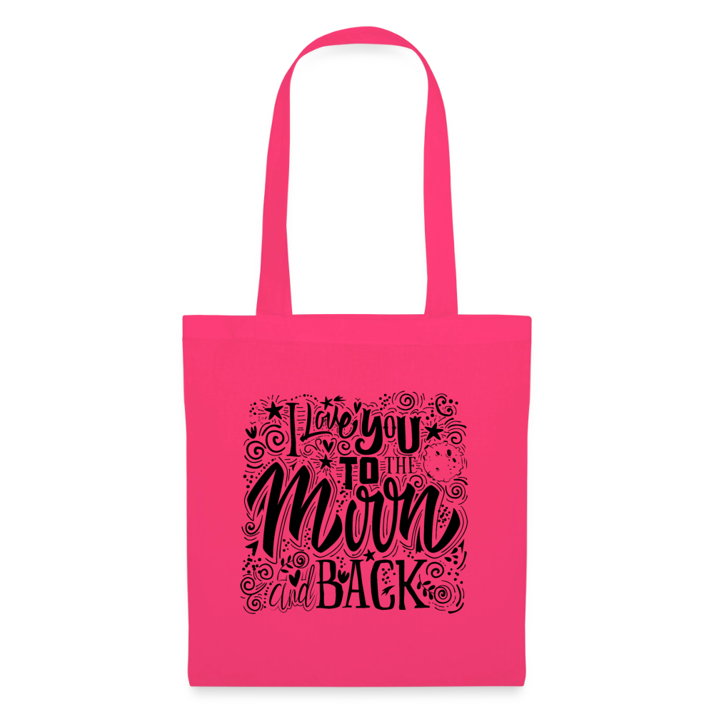 Tote Bag  I love you to moon and back Shaanti noir - Lusoquot - rose azalée