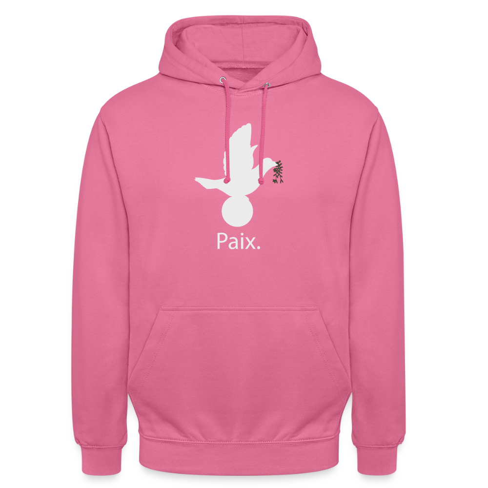 Sweat-shirt à capuche unisexe Paix blanc - Lusoquot - rose