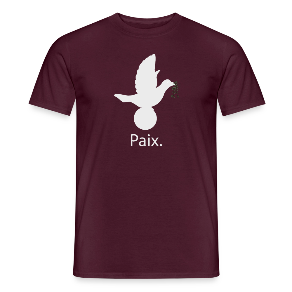 T-shirt Homme Paix blanc - Lusoquot - rouge brique