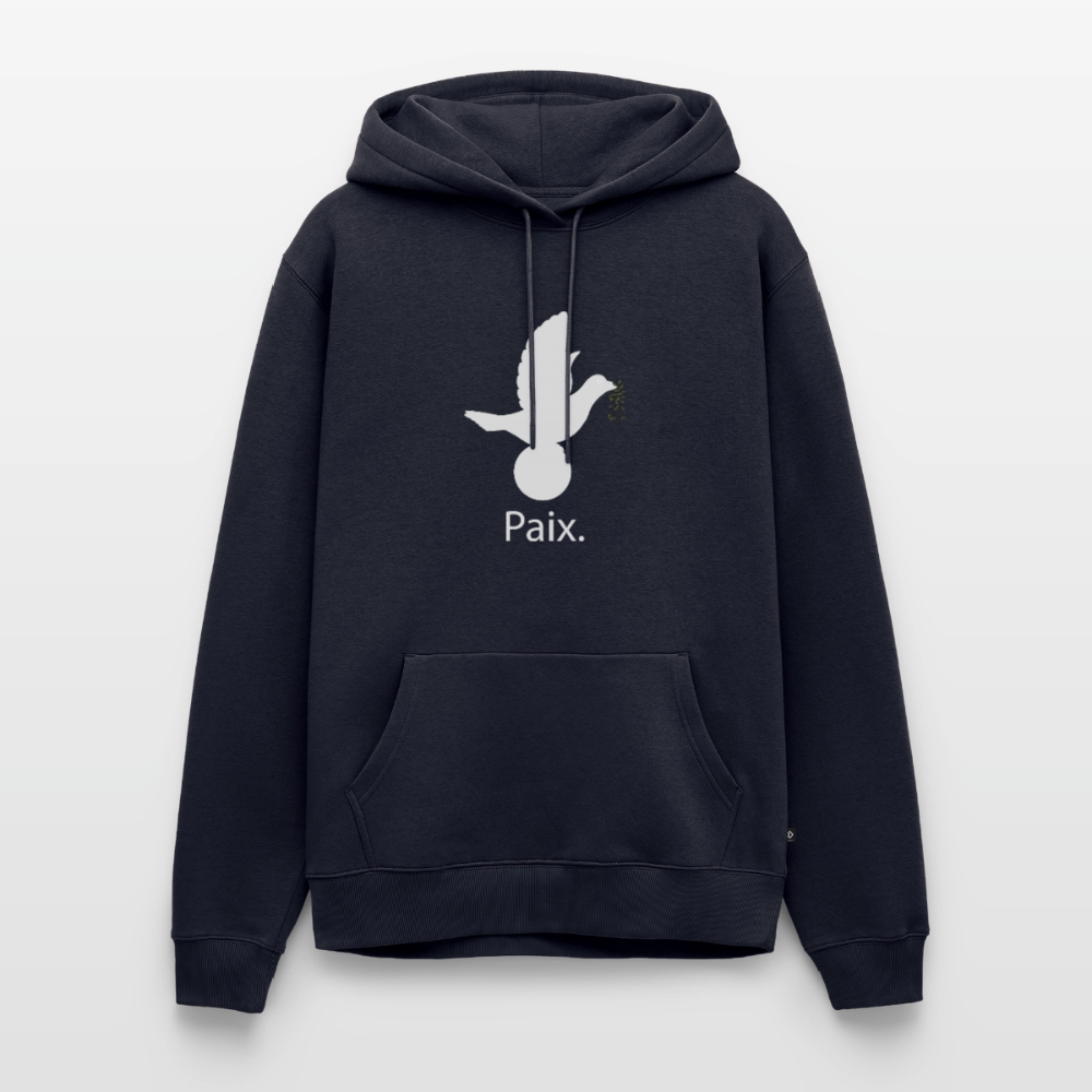 Sweat-shirt à capuche Premium pour hommes Paix blanc - Lusoquot - bleu marine