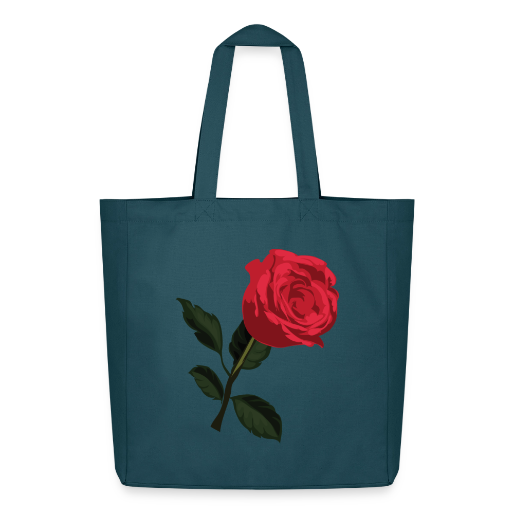 Tote bag Stanley/Stella Midweight recyclé_peacerouge_fleurlarose - bleu pétrole foncé