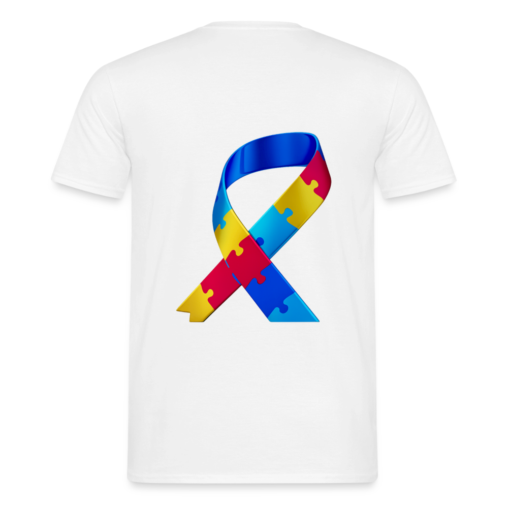 T-shirt Homme -journeemondiale trisomie 21 mars- Peace jaune - blanc