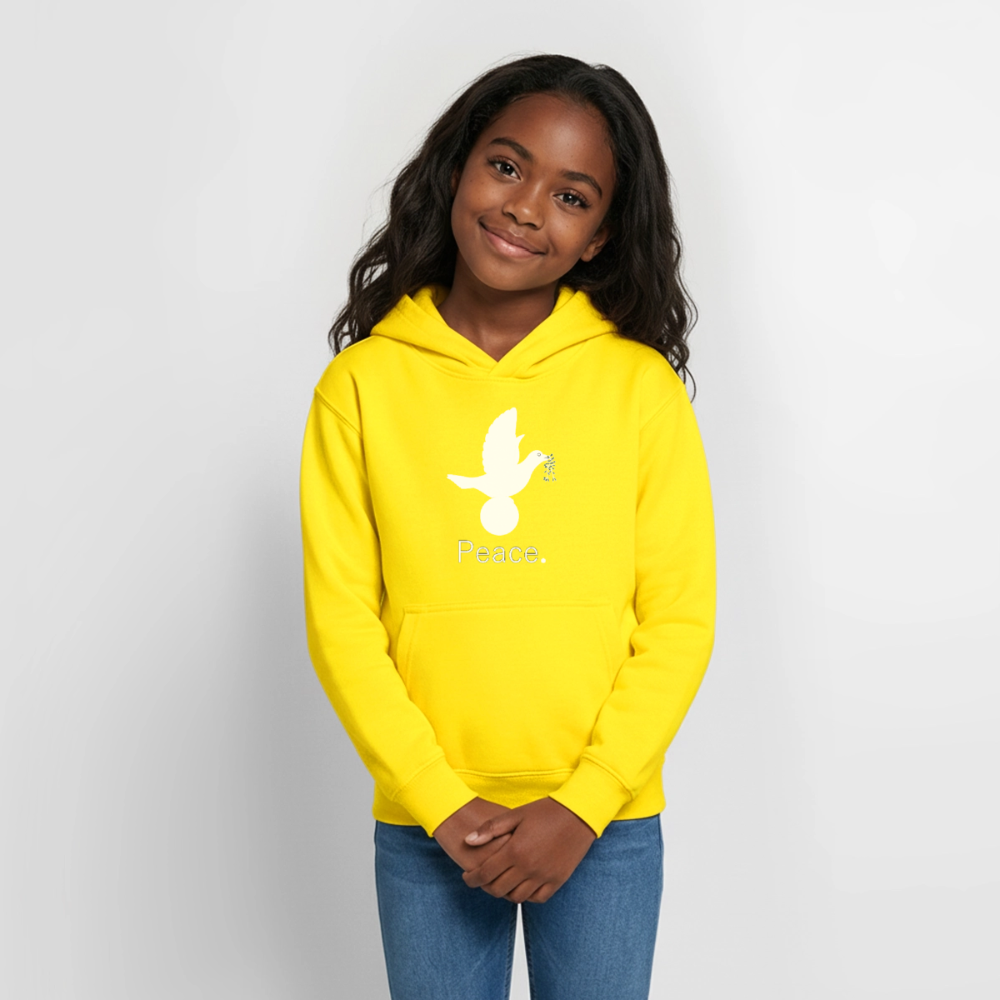 Sweat à capuche Ado_peaceblanc - jaune