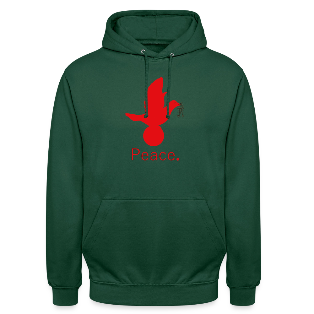 Sweat-shirt à capuche unisexe Peace rouge Lusoquot - vert bouteille