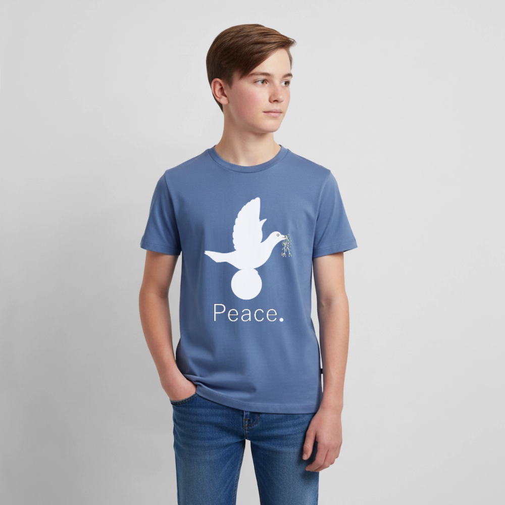 T-shirt Premium Ado_peaceblanc - bleu pigeon