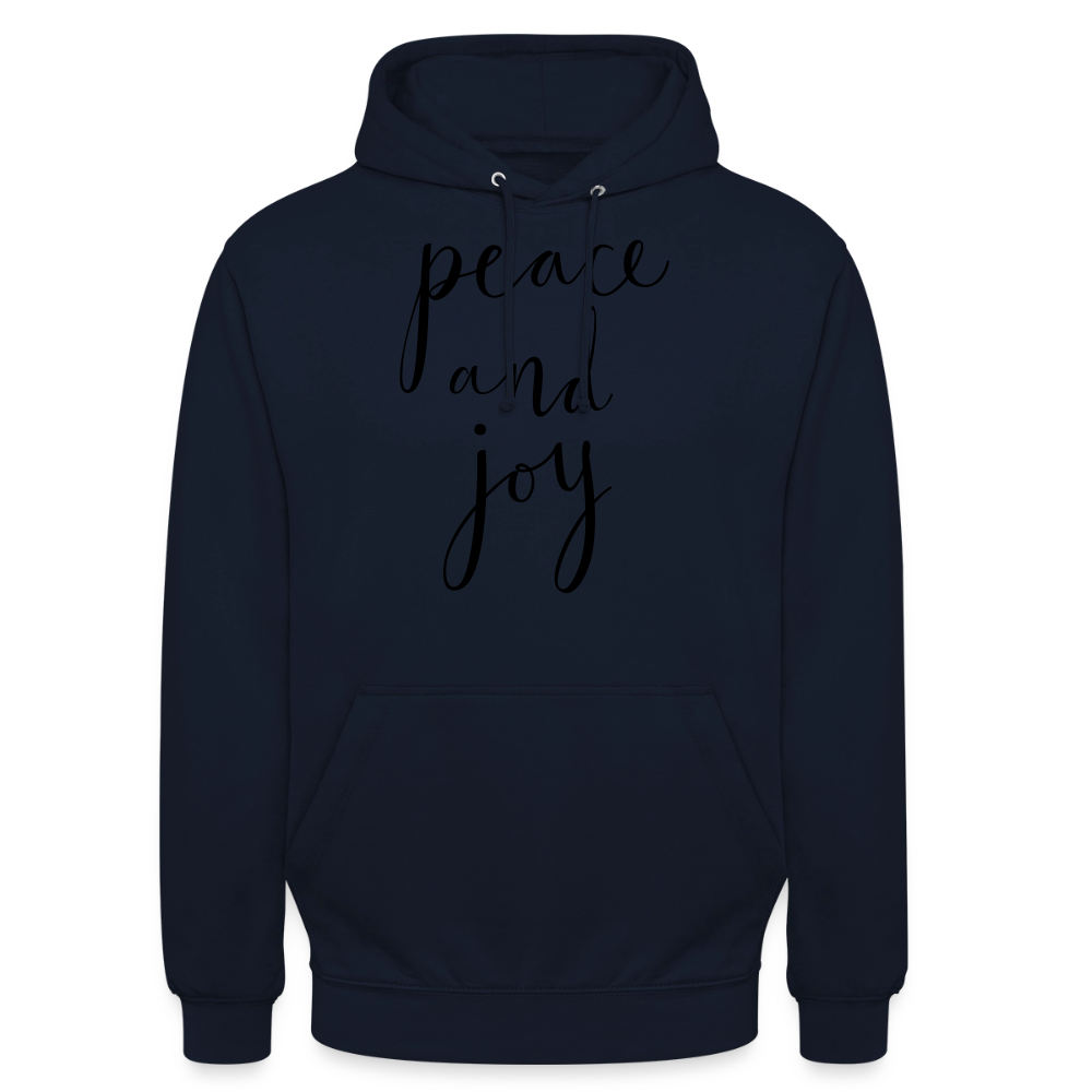 Sweat-shirt à capuche unisexe_peace_noir_peaceandjoy - marine