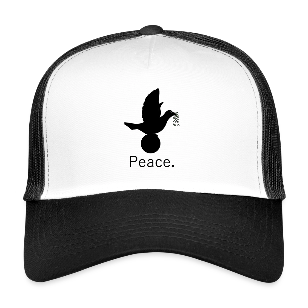 Trucker Cap_peaceblack - blanc/noir