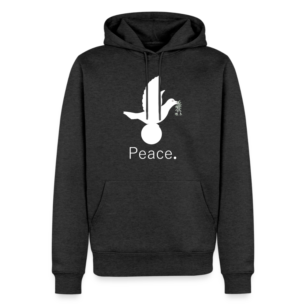 Sweat-shirt à capuche Premium pour hommes_peace_blanc - anthracite chiné
