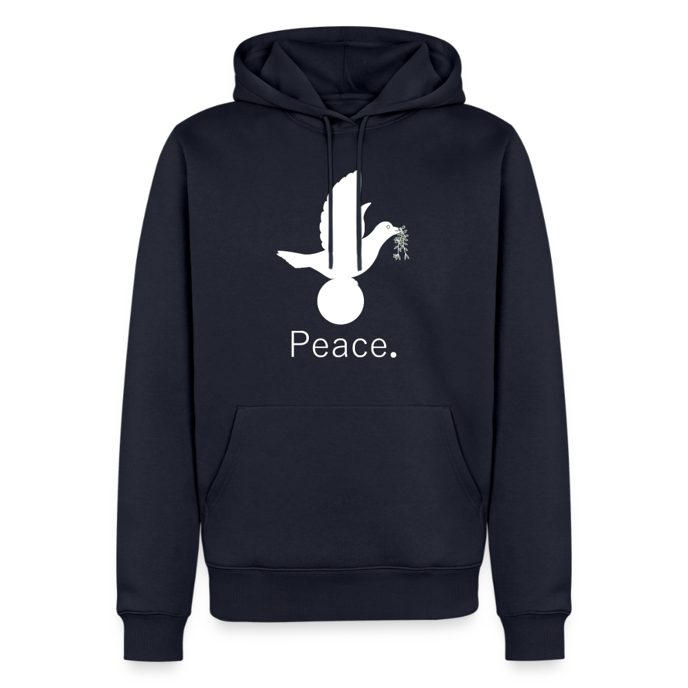 Sweat-shirt à capuche Premium pour hommes_peace_blanc - bleu marine